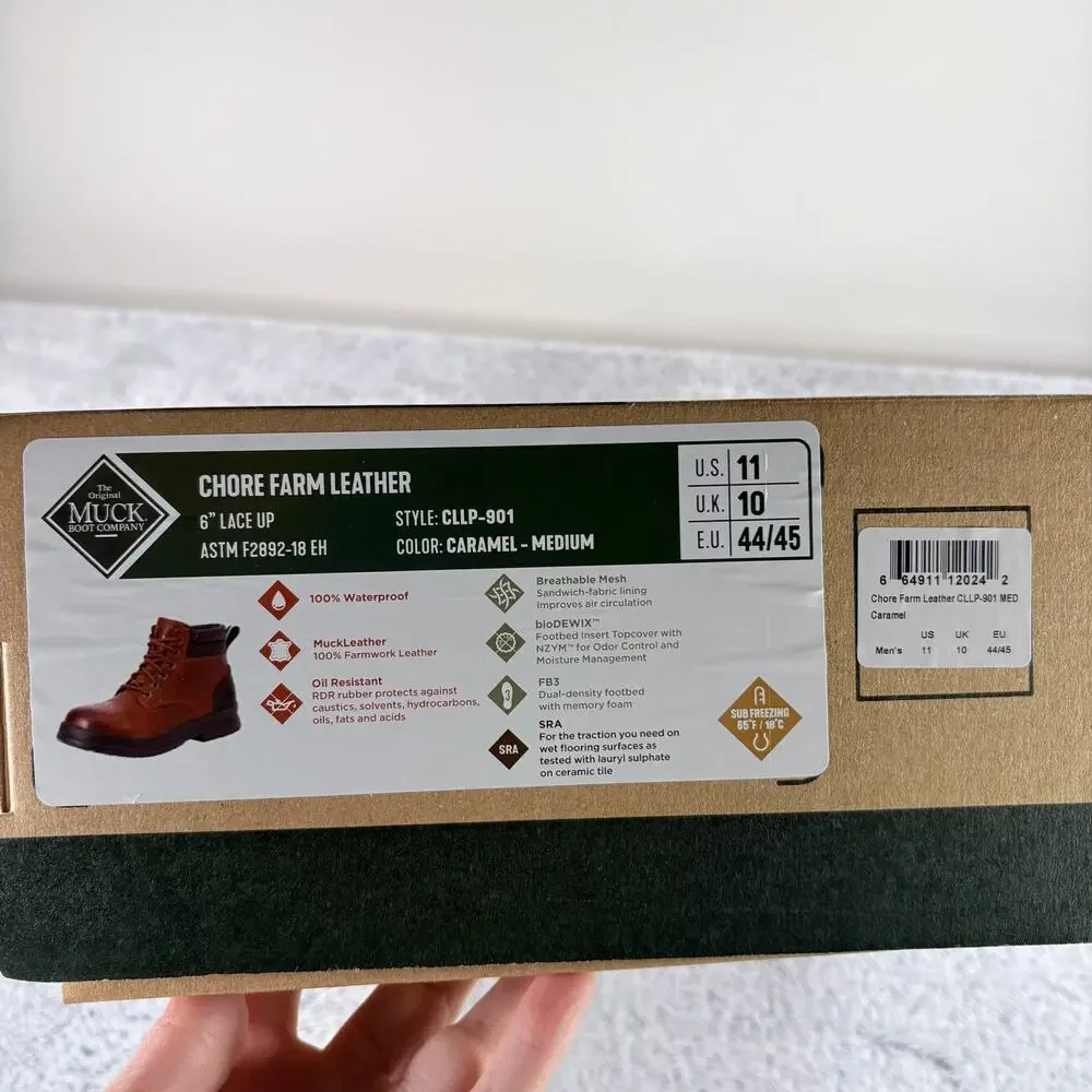 Muck Chore Farm Leather Boots CLLP-901 Waterproof‎ Work Barn Boots Men's 10 NIB